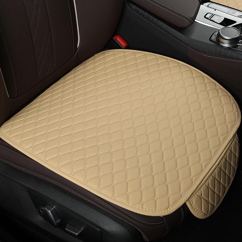 Universal Leather Car Seat Cushion Set with Backrest, Tie-Free Design, Four Seasons Use