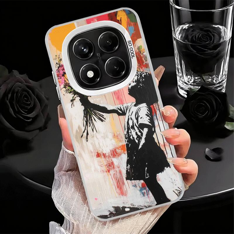 B-Banksy Kunst Graffiti Künstler Weiche Handyhülle für Samsung Galaxy S24 S25 FE S26 Edge S23 Ultra S22 Plus S21 + Stoßfeste Hülle Ba