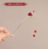 Chinese Style Rose Flower Hair Stick Hairpin For Women Red Flower Hair Comb Handmade Metal Alloy Headwear Girls Hair Accessories