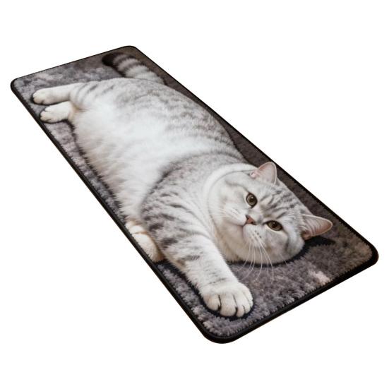 Quick Dry Bath Mat Cute Cat Shape Bathroom Rug, 3D Simulation Modeling, Soft Imitation Cashmere Rug Absorbent Floor Mat, Non-slip Decorative for