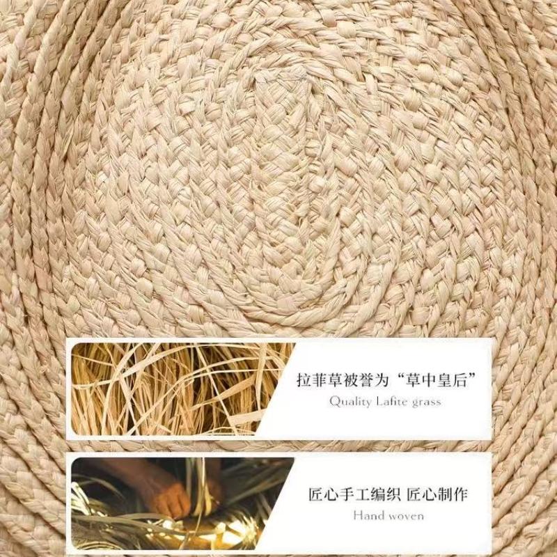 Sommer Mode Natürliche Raffia Hand Stroh Gewebt Große Größe Sonnenhut Herren 61cm Panama Jazz Strohhut Gentleman Fedora Damen Strandhut