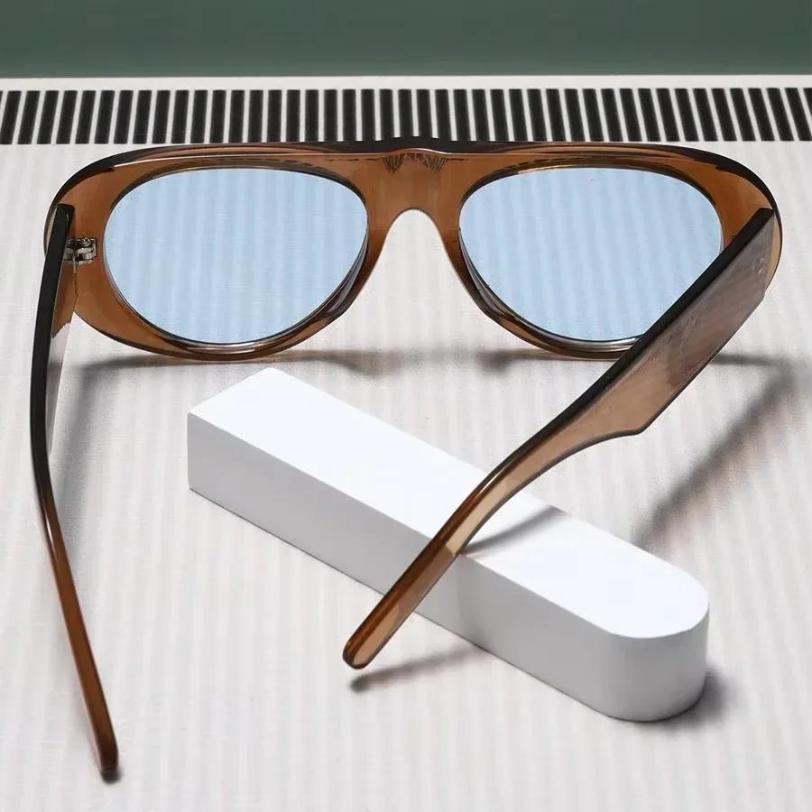 Oversized Pilot Sunglasses Women Fashion  Luxury Big Frame One Piece Gradient Sunglasses Retro Classic Thick Shades