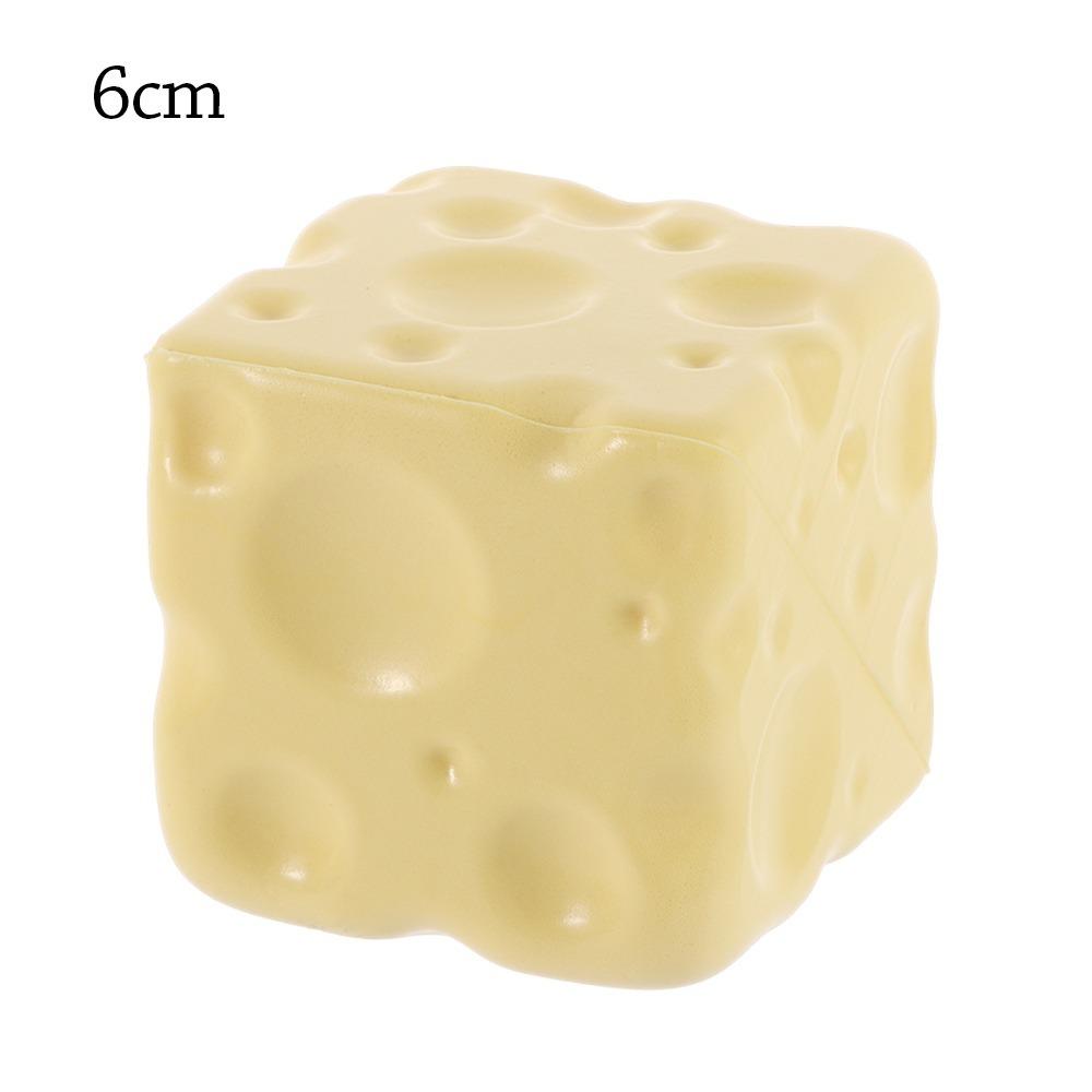Non-Bounce Cheese Cube Stress Ball Shapeable Cheese Squeeze Fidget Toy  Stress Relief 6cm-Yellow