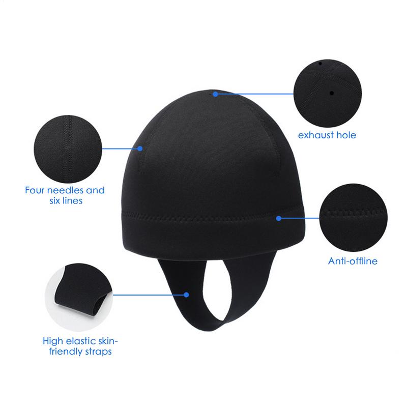 2mm Neoprene Snorkeling Caps UV Protection Warm Diving Hood Wetsuit Beanie Caps For Snorkeling Swimming Surfing Kayaking