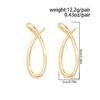 SHIXIN Simple Irregular Geometric Stud Earrings Women Punk Smooth Gold Color Metal Circle Piercing Ear Daily Wear Jewelry Gift