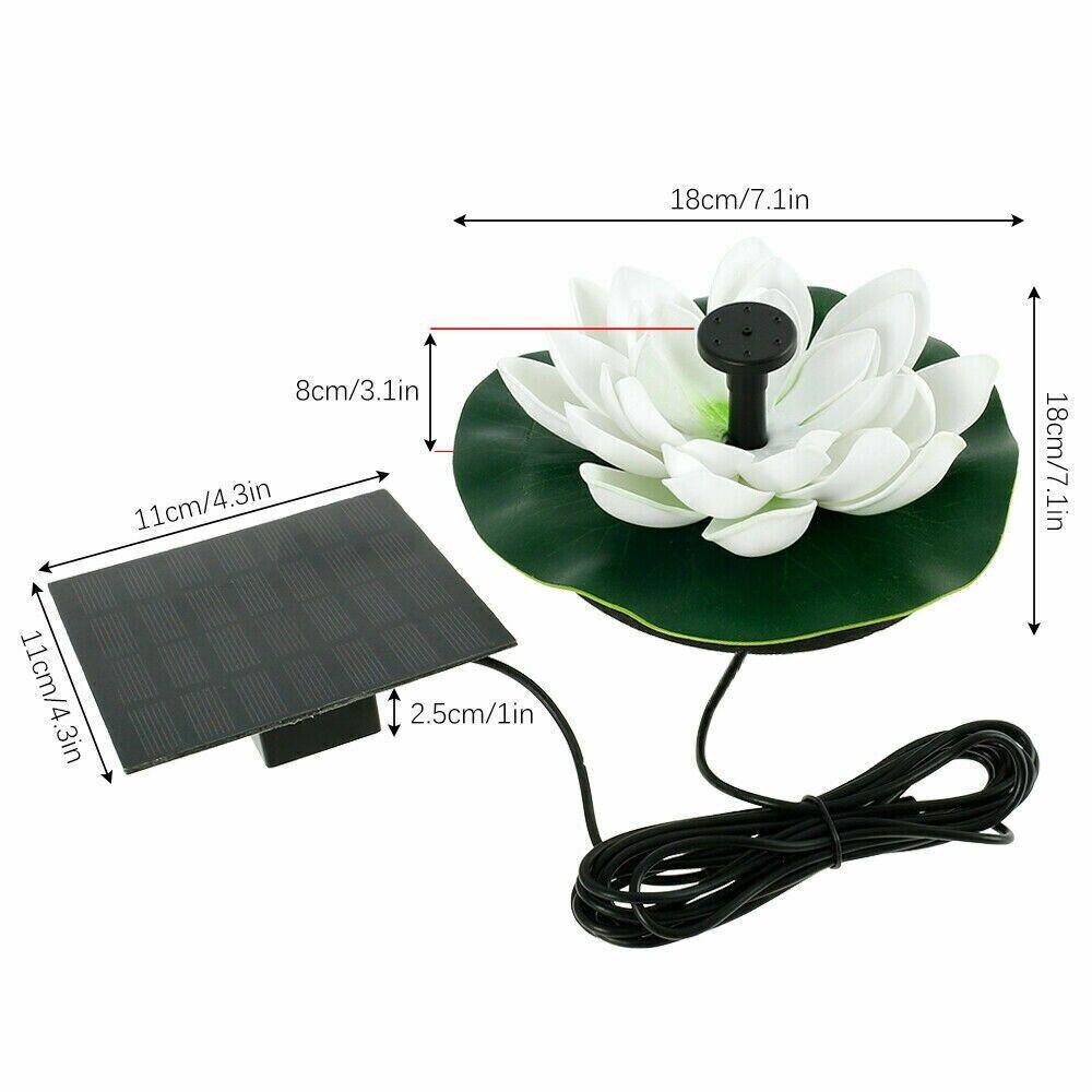 Lotus  Solar Power Panel Kit Solar Water Fountain Pond Decoration Waterfall Fountain Outdoor Bird Bath Solar Powered Floating Garden Fountain