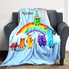 Custom Name City Colorful Cubes Party Blanket For Couch Bed Plush Cozy Fuzzy Blanket Super Soft Warm Blankets For Fall And Winter 0916152