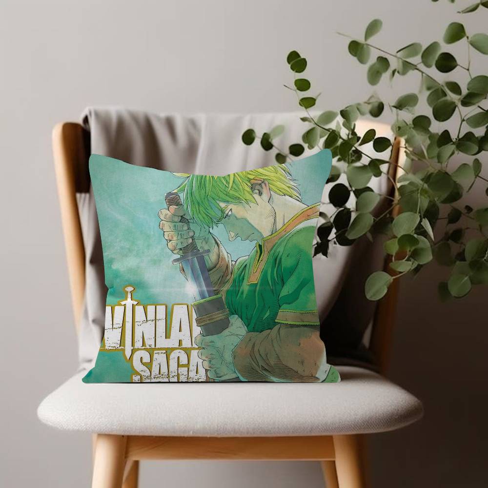 Cool VVinland SSaga Anime Pillow Cushion Cover Pillowcase Living Room Sofa Home Decor Customized