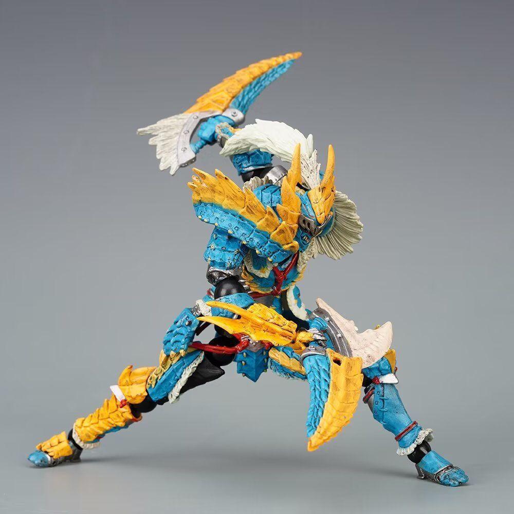 17cm Monster Hunter Jinou/rathalos Revoltech Yamaguchi Swordsman Model Dolls Figurine Anime Action Figure Decor Adult Toy Gifts