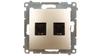 Simon 54 Double Computer Socket 2Xrj45 Cat.6 With Shutter Matte Gold D62.01/44