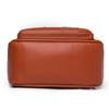 Women's Solid Color Schoolbag Large Capacity Soft Leather Backpack Female Travel Bag