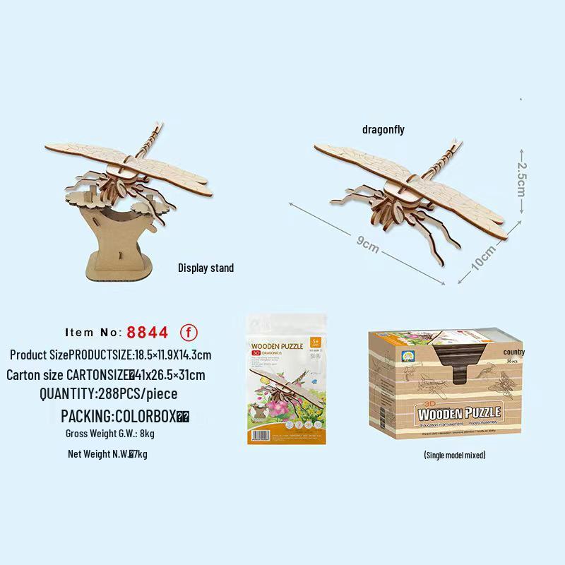 

Очаровательный деревянный 3D-пазл для детей - Развивающая игрушка Сделай сам для детского сада