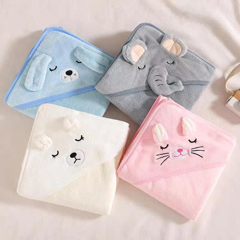 Cartoon Animal Baby Bath Towels Soft Newborn Hooded Towel Blanket Toddler Bathrobe Warm Sleeping Swaddle Wrap for Boys Girls