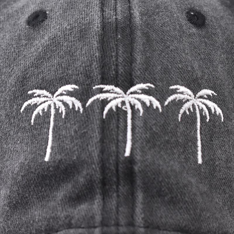 Cotton Coconut Tree Baseball Cap Men's and Women's Outdoor Cartoon Embroidered Cap
