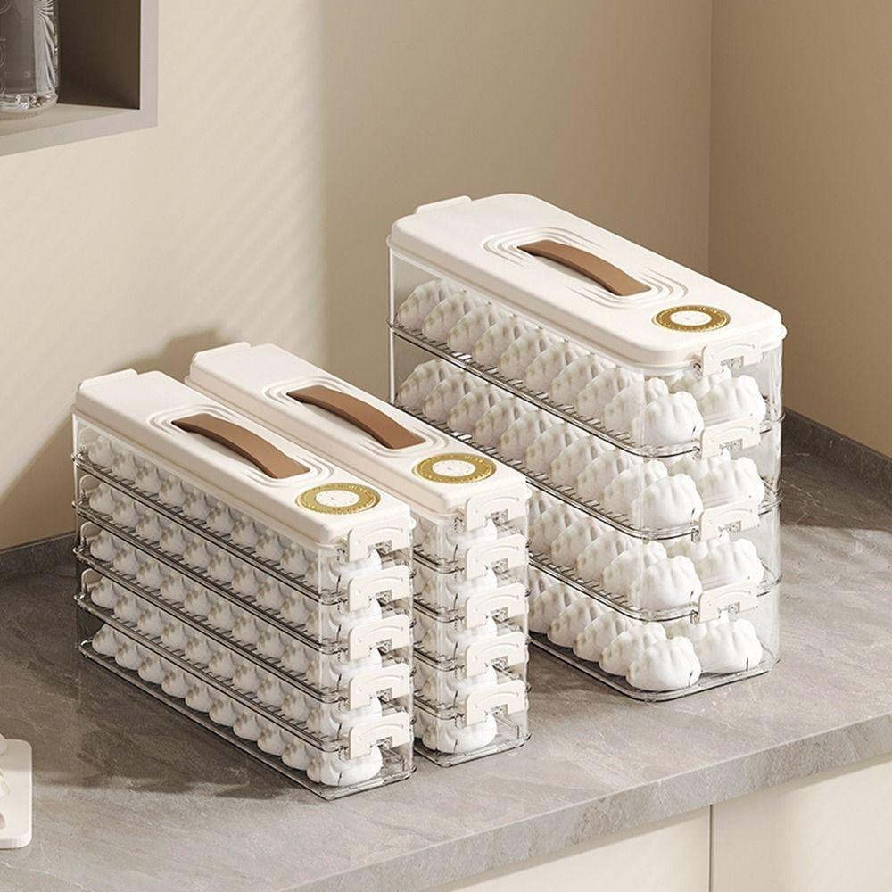 

Transparent Dumpling Box Plastic Pasta Storage Box Multipurpose Cookie Storage Containers Picnic M-1 Layer