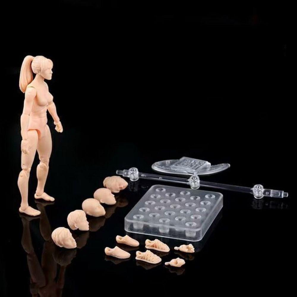 Action Figure Male Femalew Body Dolls Joints Movable 1/18 Scale Model Doll  Body Girl Toys