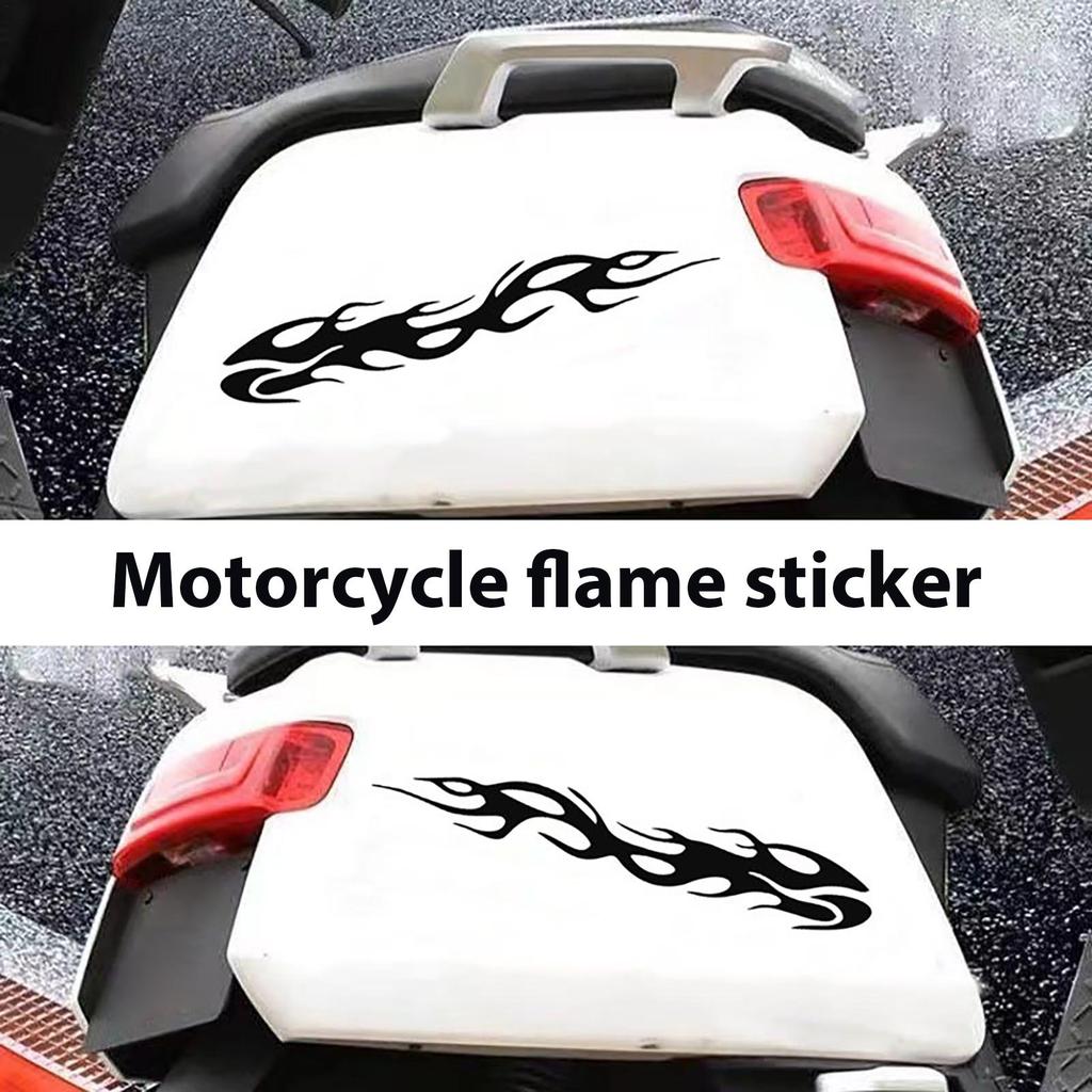 1 Pair Reflective Flame Motorcycles Stickers, Waterproof Self-Adhesive Decals For Trucks Cars, Outdoor Safety Vehicle Decals