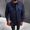 2026 New Men's Woolen Jacket, Solid Color Coat with Turn-down Collar and Buttons, Casual Overcoat