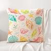 Cute Conch Print Cushion Cover Linen Organic Fabric DoubleSided Printing Sofa Breathable Home Decor Gift Pillow Case