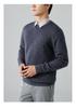 Men's Winter 2025 Cashmere Round Neck Sweater - Thick, Long Sleeve, Business Casual, Solid Color Knit Base Layer