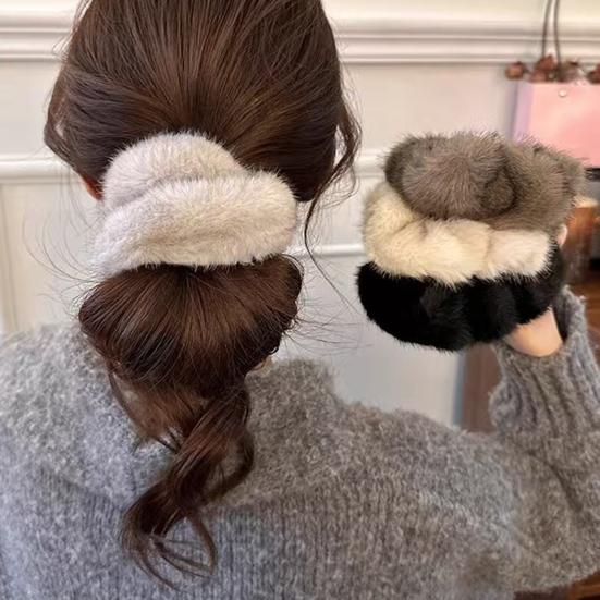 Yousheng Women Hair Rope Large Size Plush Hair Scrunchies Comfortable Fit No Pulling Warm Hair Band Hair Accessories