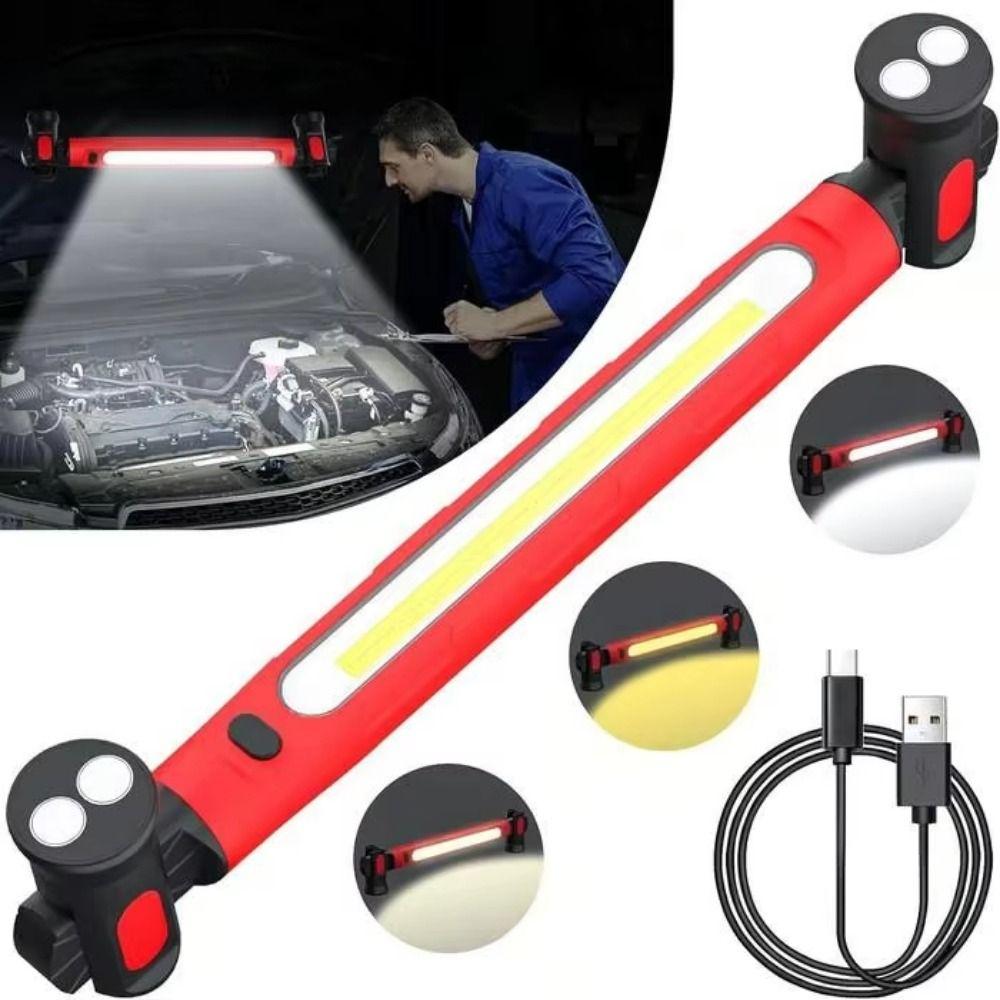 Super Bright LED Work Light Rechargeable Portable Magnetic Work Inspection Lamp Durable Waterproof Under Hood Work Light Bar