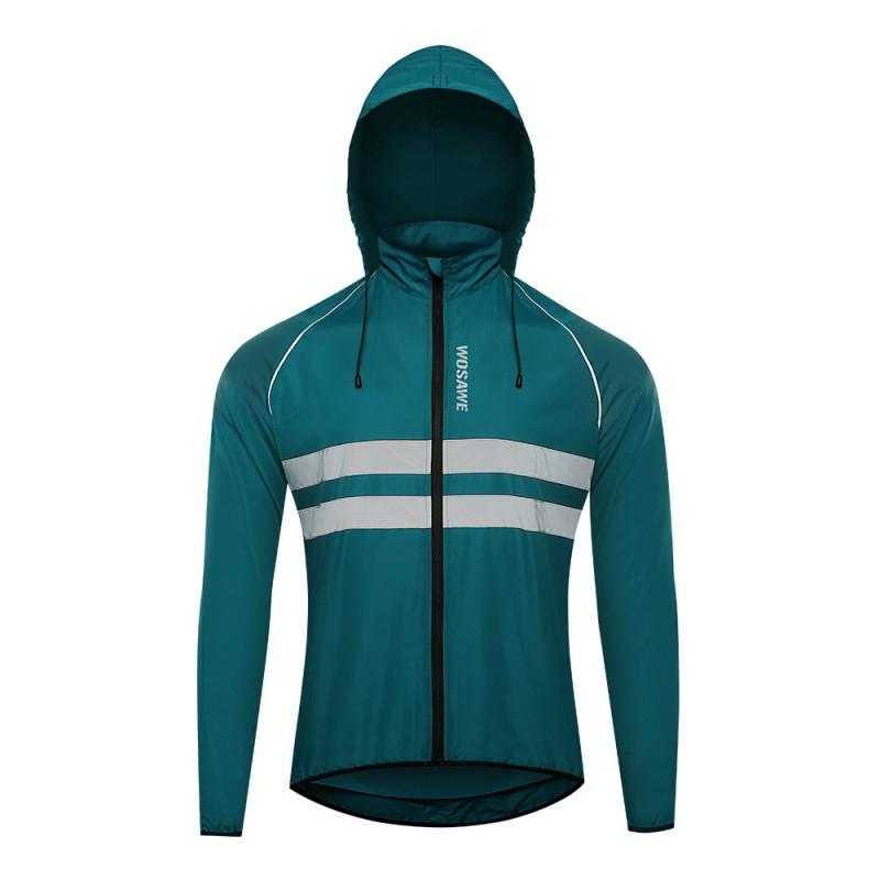 Windproof Cycling Jacket With Hood Breathable Reflective Long Sleeve Outerwear Mountain Road Bike Riding Use
