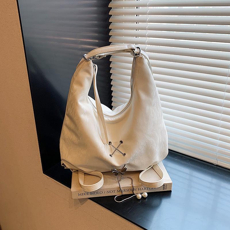 

Tote bag women s 2024 new large-capacity commuter backpack autumn versatile shoulder bag premium sense going out backpack білий