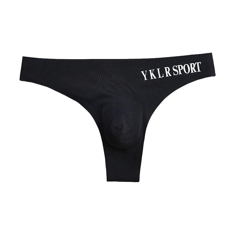 Športové nohavice s písmenami, sexy bezšvové tangá, fitness, nízky pás, pánske tangá, veľkosť L-2XL
