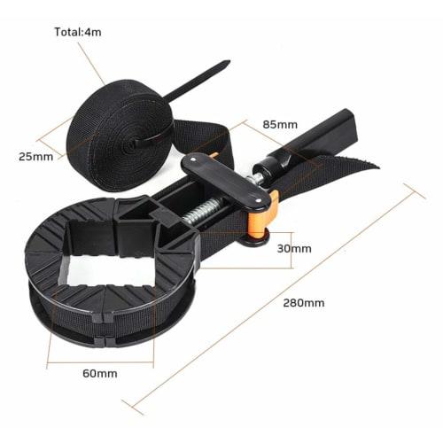 heizi Belt Clamps, Set of 3, Multifunctional Corner Clamps with Adjustable Belts, DIY Tools for Carpentry, Woodworking, Frame Fixing, and Adhesion (4m