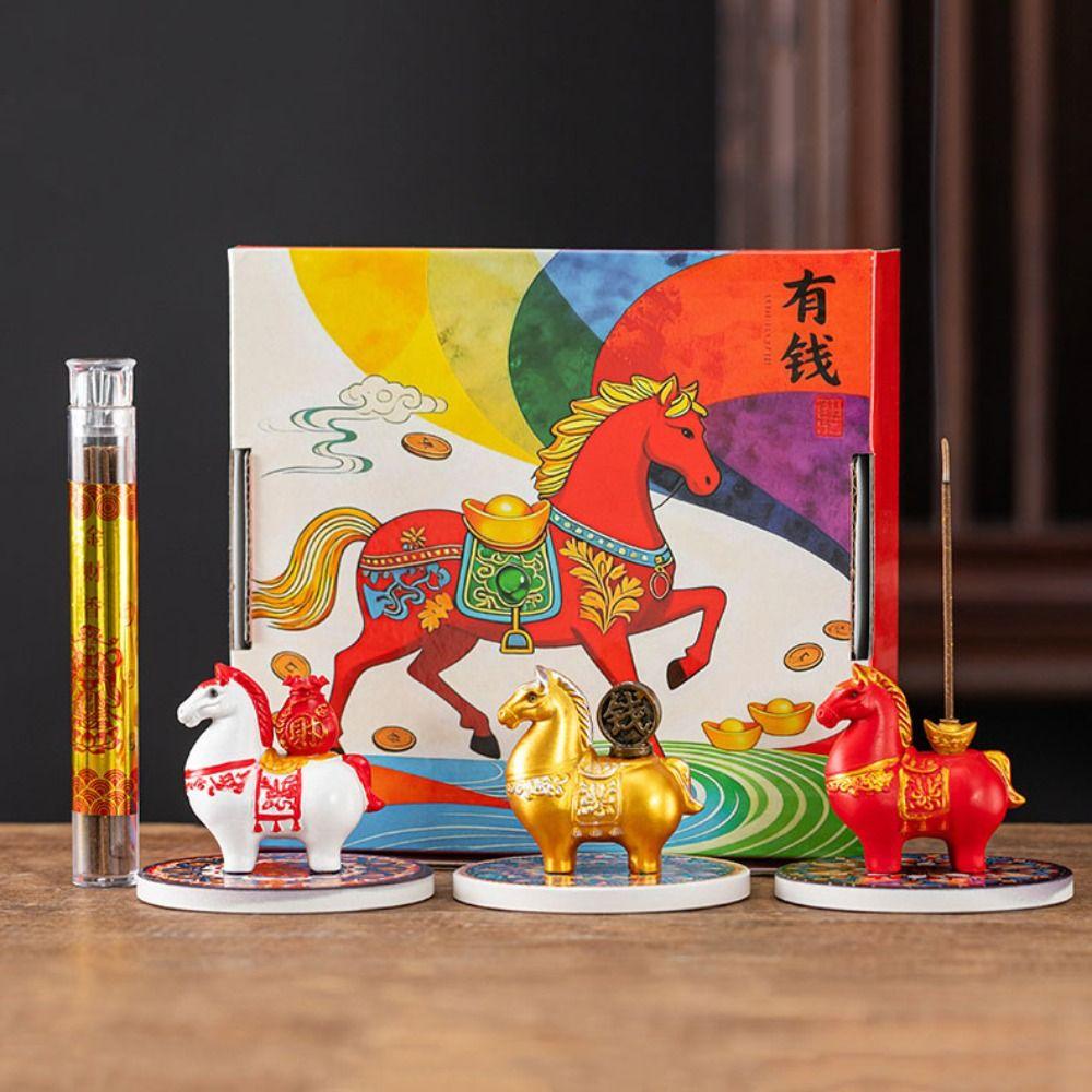 Resin Zodiac Pony Incense Burner Pony Shape Cense Holder Indoor Incense Burner Realistic Crafts