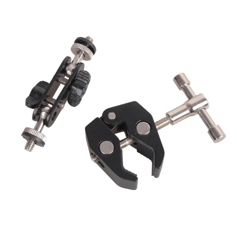 Heavy Duty Aluminum Alloy Super Clamp For Action Camera LED Light Microphone Stand And Photography Equipment