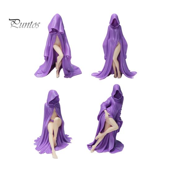 Soft Furnishing Accessory Purple Robe Girl Ornament, Gothic Halloween Style Sculpture, Durable Decor Figurine PLA Unique Collectible Figurine,