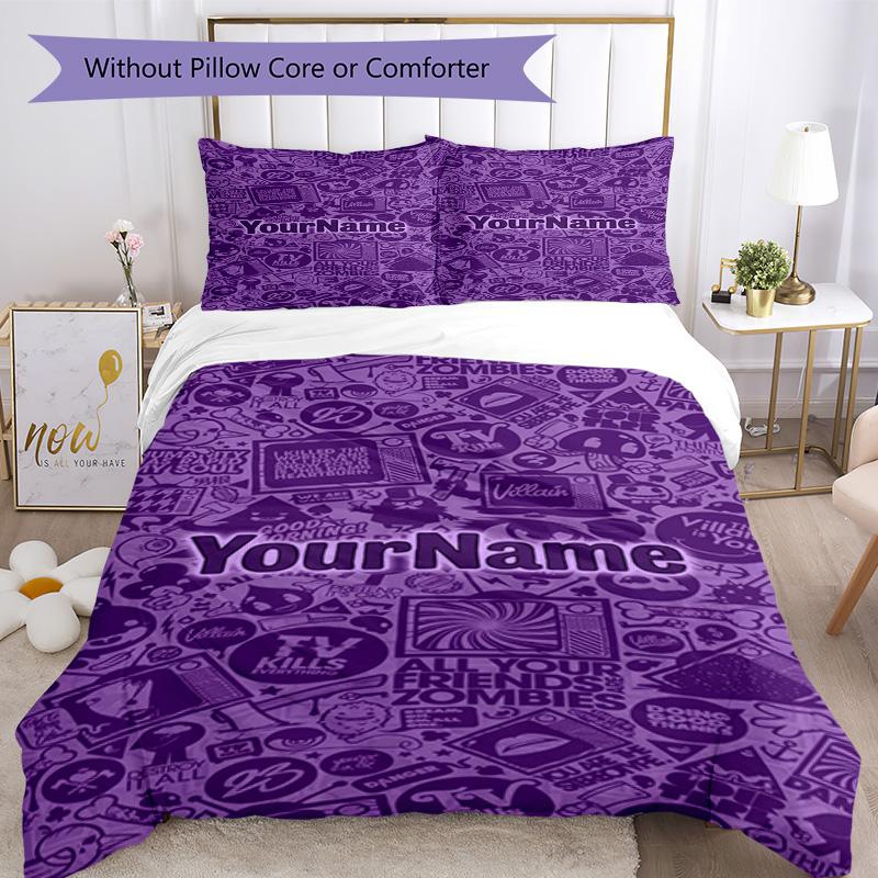 Circo Digitale Personalizza il tuo nome Set Biancheria da Letto Copripiumino Traspirante con Federe Decorazione per la Casa Regalo di Compleanno