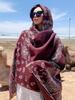 Cachecol Feminino Elegante de Imitação de Caxemira Poncho com Capuz de Inverno Manta Grossa Feminina Quente Capa Para Mujer Xale Pashmina Xales