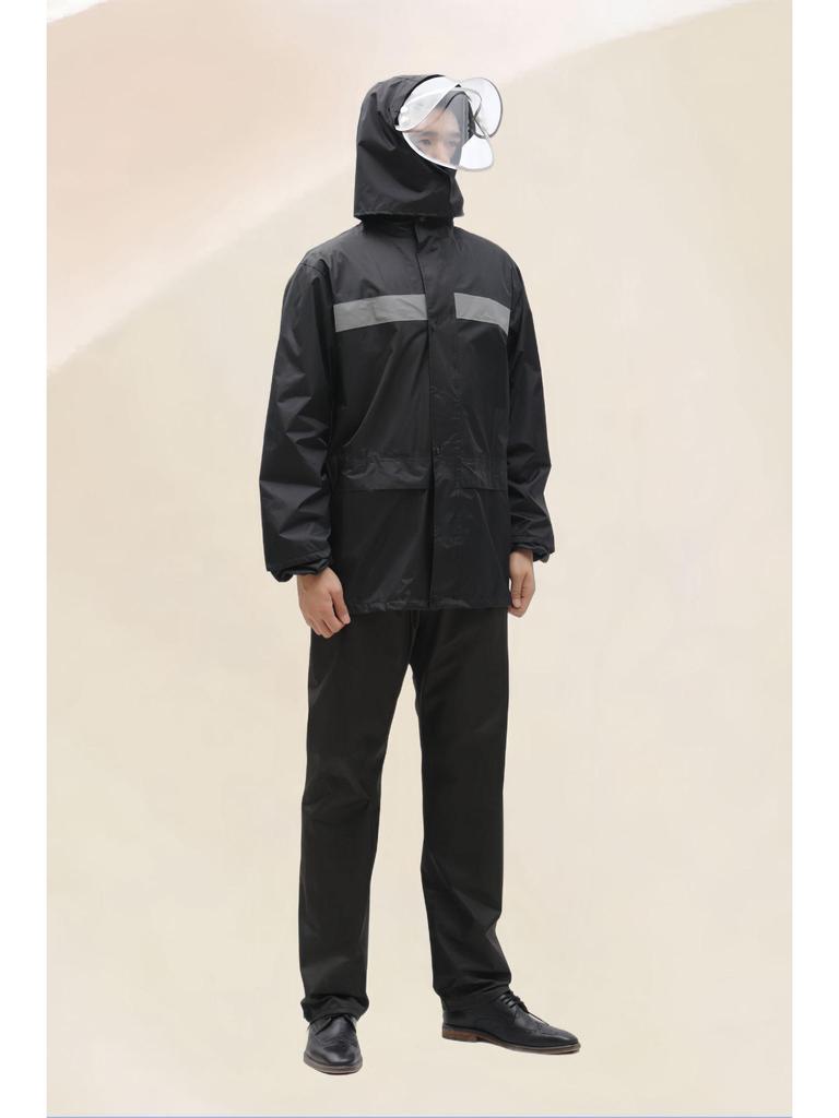 Protective Reflective Motorcycle Rain Suit - Ideal for Construction, Cycling & Riding