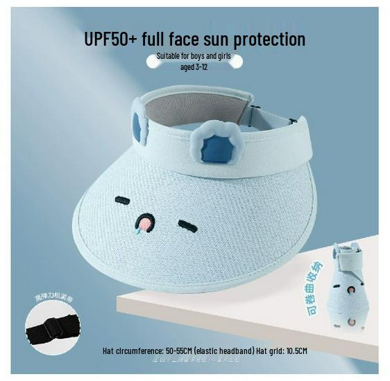 

Детская летняя шляпа от солнца с УФ-защитой - Дышащая, с широкими полями, милый мультяшный дизайн