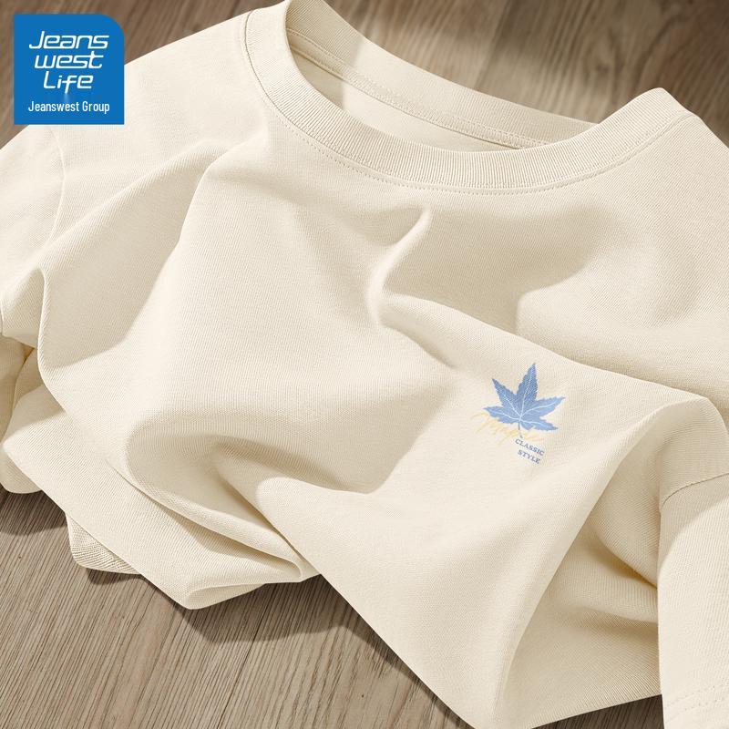 JEANSWEST LIFE Men s Heavyweight Cotton Short Sleeve T-shirt M