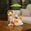 Model Umbrella Duck Statue Simulated Cartoon Resin Animal Sculpture  Kids Birthday Gift