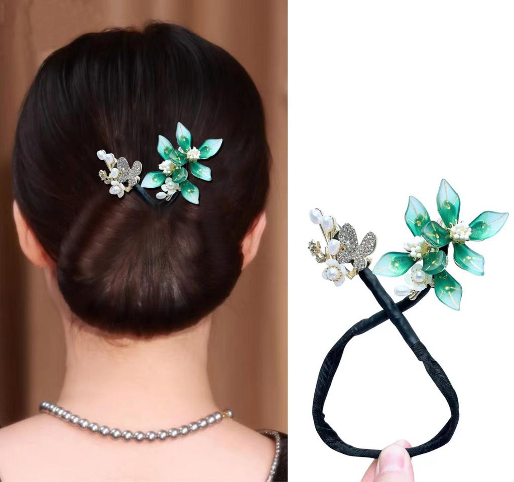 Ins Style Elegant Lazy Hair Curler Fshion Flower Fashion Flower Roller Hair Curler Lazy Hairpin Butterfly Hair Clips For Girls