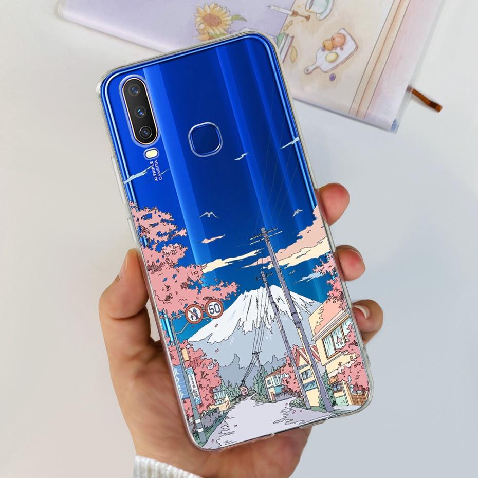 For Vivo Y12 1904 1940 Phone Case Fashion Butterfly Painted Soft Silicone TPU Cover For Vivo Y17 Y15 Y12 1902 1901 Bumper