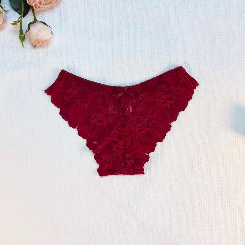 Female Summer Thin New Sexy Lace Pure Color No Trace Breathable Briefs