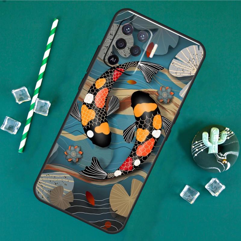 

Koi Carp Fish Yin Yang Case For Oppo A40 A60 A80 A16 A76 A96 A18 A38 A58 A78 A98 A91 A15 A17 A74 A94 A54 A57S Cover OPPO A54s