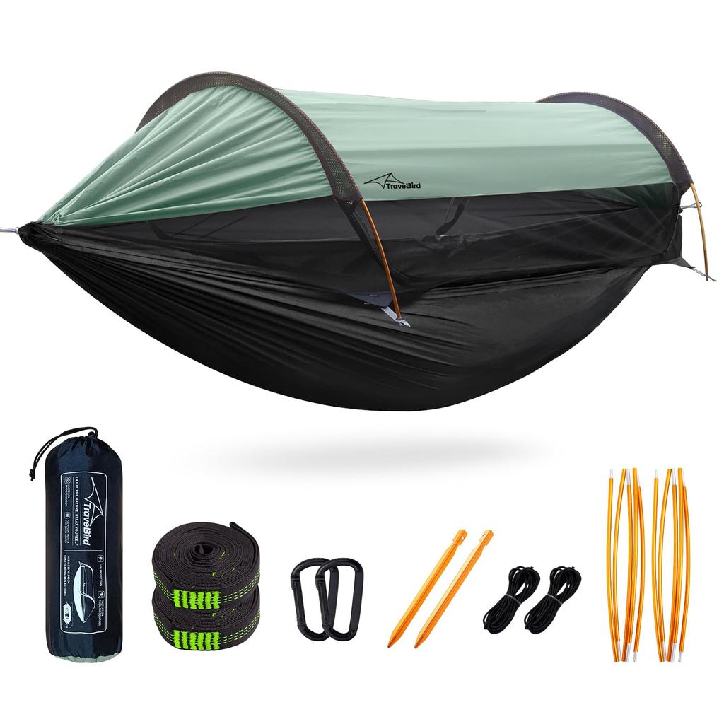 Travel Bird Hammock Tent with Mosquito Net Sun Protection 3 in 1 Multifunctional Hanging Floor Mosquito Repellent Ventilation Portable Double Single