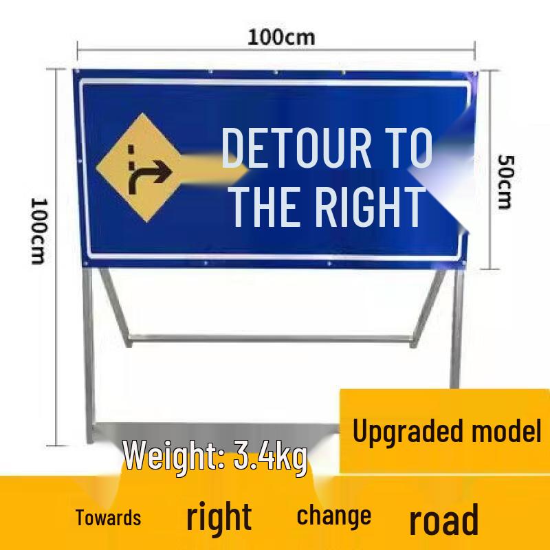 Jundingying Reflective Right Turn Traffic Sign