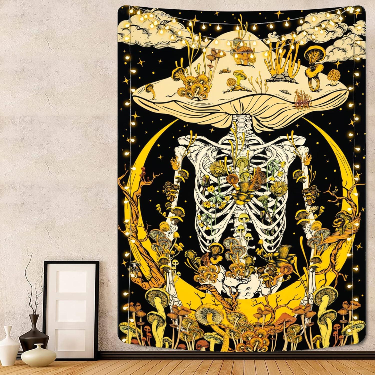Tapestry mushroom moon lyacmy starry 75x100