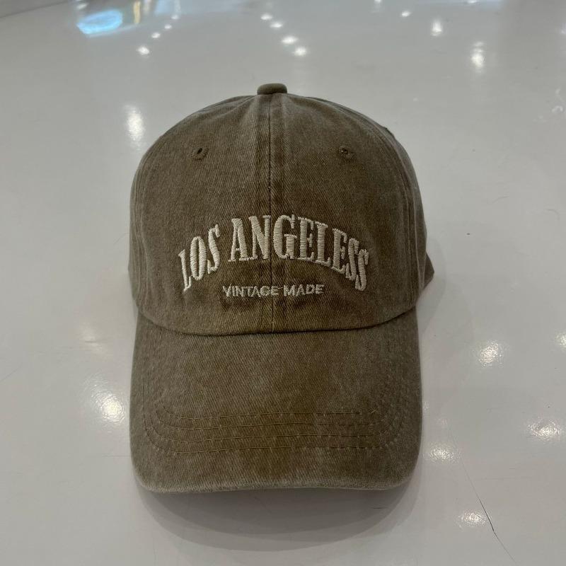 Retro washed baseball cap, letter versatile female face peaked cap, casual visor hat, male trend
