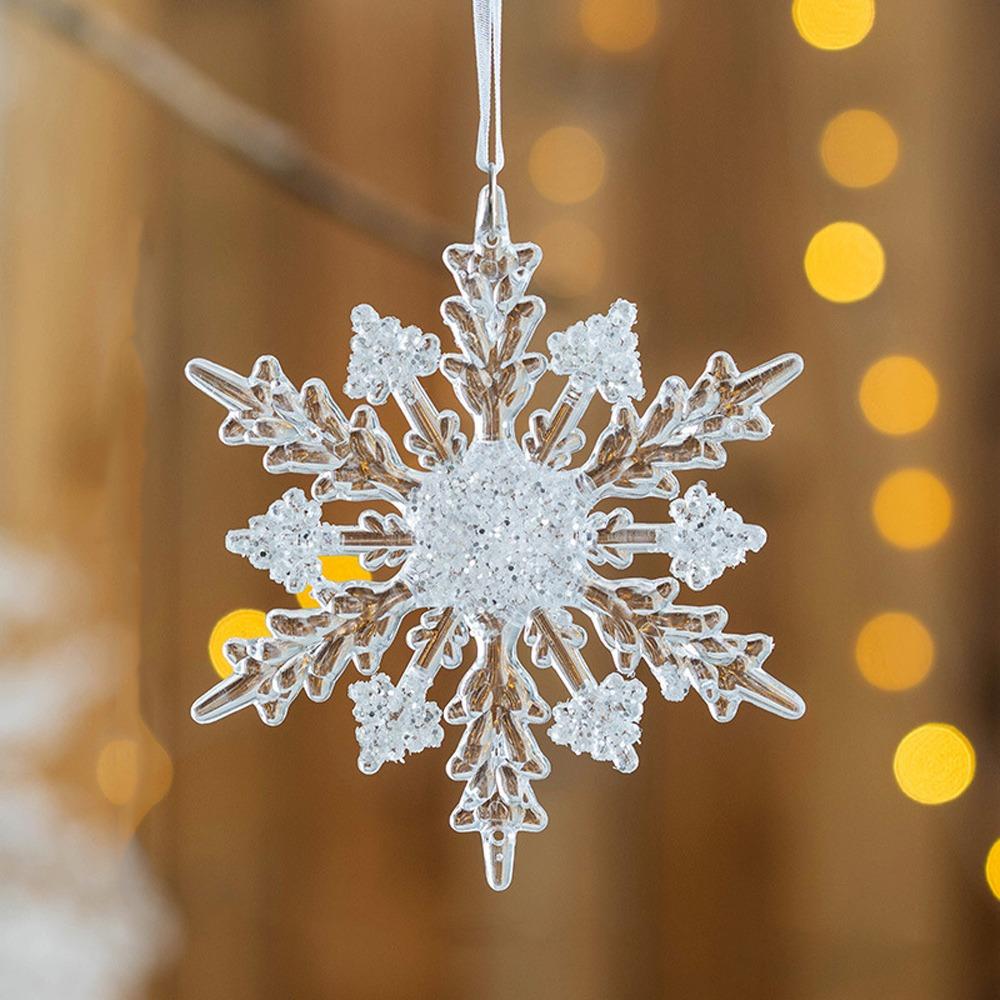 Transparent Artificial Snowflake Decoration Xmas Tree Hanging Pendant  Merry Christmas Decoration
