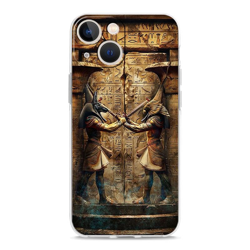 Phone Case For iPhone 16 Cases iPhone 15 12 13 14 16 Pro Max X XR XS Max 15 Plus 16Pro iPhone11 Cover Ancient Egypt God pyramid