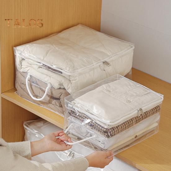 Torba do przechowywania kołder z podwójnymi zamkami błyskawicznymi Duża pojemność Przezroczysta konstrukcja Wodoodporna Łatwa do czyszczenia Wielokrotnego użytku Odporna na wilgoć torba do przechowywania